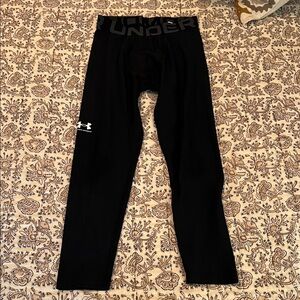 Under Armour Boys Black Athletic Compression Tights size YM